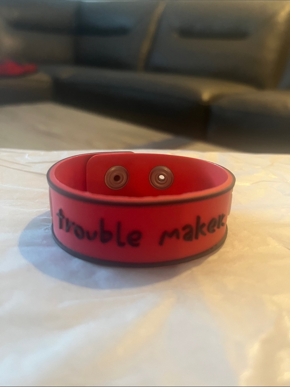 Vintage David & Goliath 'Trouble Maker' Silicone Bracelet - Y2K - Collectible